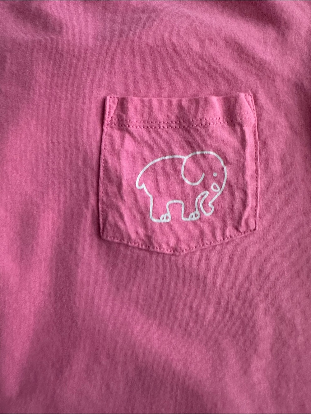 ivory ella Pink Short Sleeve Tee with Embroidered Elephant Pocket - Picture 3 of 5